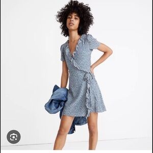 Madewell Blue Floral Mini Dress